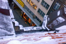 Shazování sněhu ve městě Praha 1 - magistrát